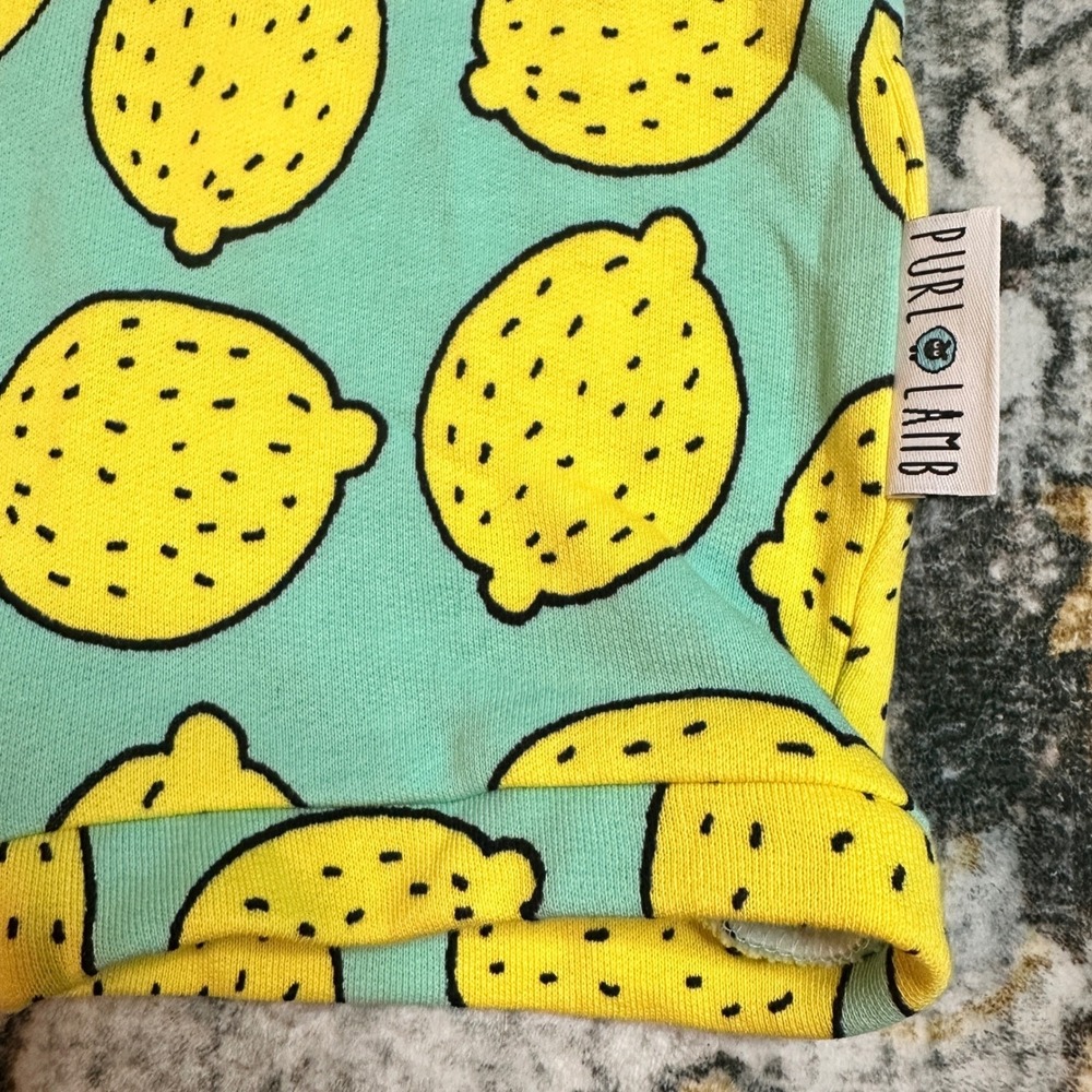 Purl Lamb Lemon Print Hooded Romper 4/5T Toddler Boys Girls Unisex Outfit - Picture 3 of 9